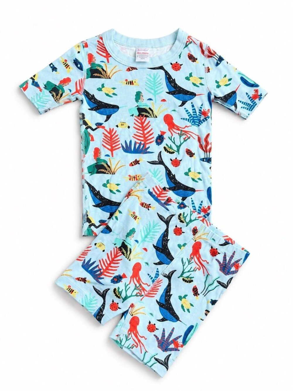 Hanna Andersson Ocean Pajama Set 120 6-7Y Like New